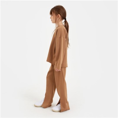 Костюм детский (свитшот, брюки) MINAKU цвет коричневый, рост 128