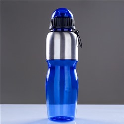 Бутылка для воды "Аккадия" 600 мл, с соской, 7.5х23.5 см, синяя