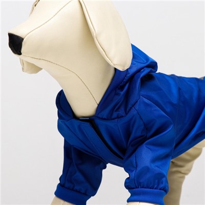 Куртка-ветровка со светоотражающими полосками, XS (ДС 18-20 см, ОШ 24 см, ОГ 27-30 см), синяя 384635