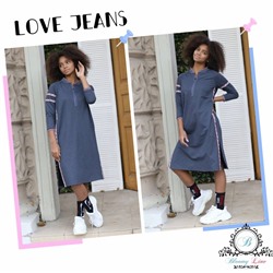 Платье трикотажное с лампасами LOVE LOVE (jeans)