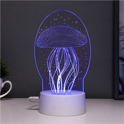 Светильник сенсорный "Медуза" LED 7 цветов USB/от батареек белый
