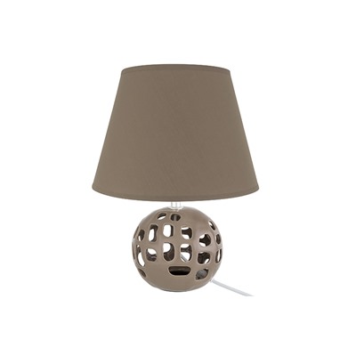 Настольная лампа 25*25*32,5 см "Коричневый шар" + коричневый круглый абажур
