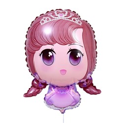Шар фольгированный 25" «Милая куколка», фиолетовое платье