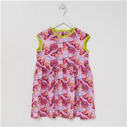 Платье для девочки, цвет розовый/бабочки, рост 98