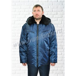 Куртка зимняя мужская "Авиатор" (синяя) оптом