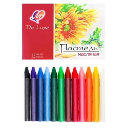 Пастель масляная 12 цветов, «Луч» De Luxe, трёхгранная
