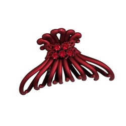 Заколка-краб для волос со стразами цвет бордовый