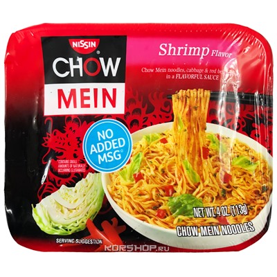 Лапша б/п со вкусом креветок Chow Mein Nissin, США, 113 г