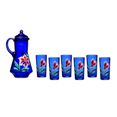 Набор питьевой «Радуга. Лилия», 7 предметов: кувшин 1,2 л, стаканы 230 мл, 6 шт, цвет красный