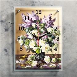 Часы настенные, серия: Цветы, "Букет сирени", 30х40  см, микс