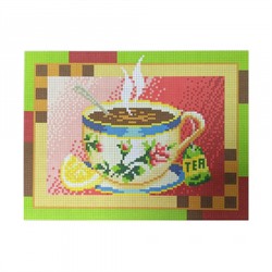 Ткань-схема для вышивания бисером "Чашка чая" 19х25см (кбл 4017)