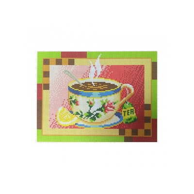 Ткань-схема для вышивания бисером "Чашка чая" 19х25см (кбл 4017)