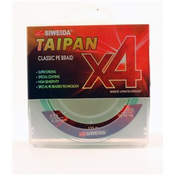 Леска плетеная Siweida Taipan Classic PE Braid X4 135м 0,26мм (15,90кг) светло-зеленая