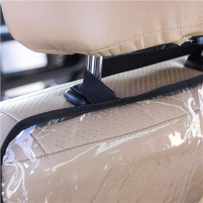 Защитная накидка-незапинайка на спинку сиденья автомобиля, с карманом, 60х40 см