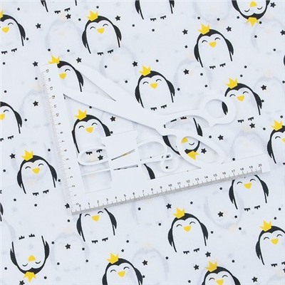 Ткань на отрез бязь плательная 150 см 1835/1 Королевский пингвин