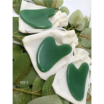 Скребок Гуаша "Глянцевое сердце" из натурального камня для массажа лица Новая цена