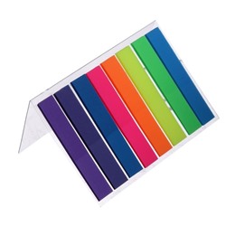 Блок-закладки с липким краем пластик 20л*8 цветов флуор, 8мм*45мм