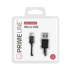 Кабель Prime Line (7202) USB-micro, USB черный, 1,2 метра