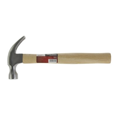 Молоток-гвоздодер ЛОМ, деревянная рукоятка, 470 г