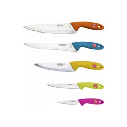 Набор ножей VITESSE VS-8128 подставка черная ножи-разноцветные 6пр (12) оптом