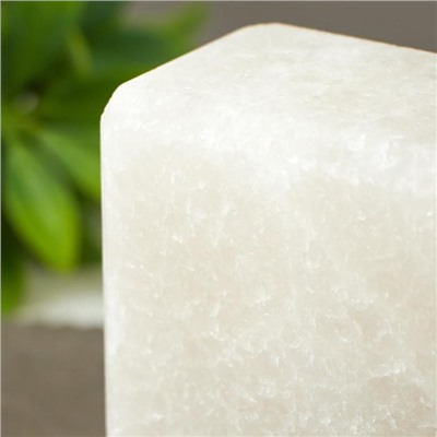 Соляной светильник с диммером  "Квадратик" Е14 15Вт 1,3 кг белая соль 12х7х13 см