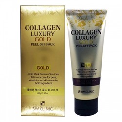 3W CLINIC Золотая маска-пленка для лица Collagen&Luxury Gold, 100 мл