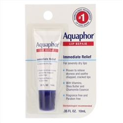 Aquaphor, Восстанавливающее средство для губ мгновенного действия без отдушек, 10 мл (0,35 жидкой унции)