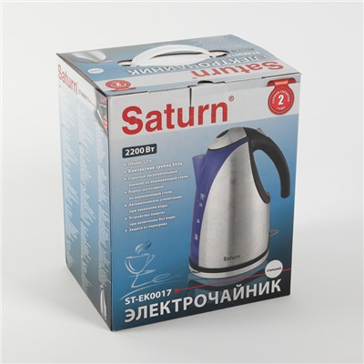 Чайник электрический Saturn ST-EK0017, 2200 Вт, 1.7 л, серебристый