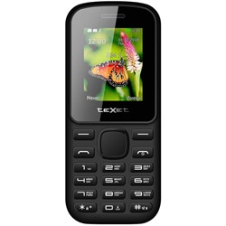 Сотовый телефон Texet TM-130, 160x120, слот MicroSD, 600мАч, 2 SIM, черно-красный