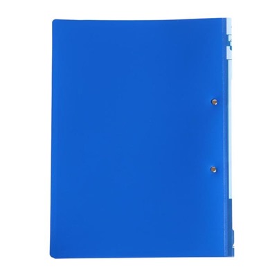 Папка с метал. зажим А4 0.7мм Бюрократ -PZ07CBLUE внутренний и торцевой карман, синяя