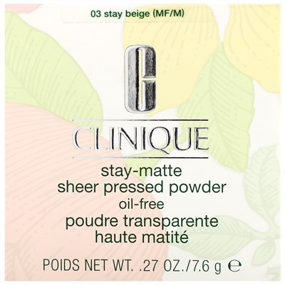 Clinique, Stay-Matte, Sheer Pressed Powder, 03 Stay Beige (MF/M),  .27 oz (7.6 g)