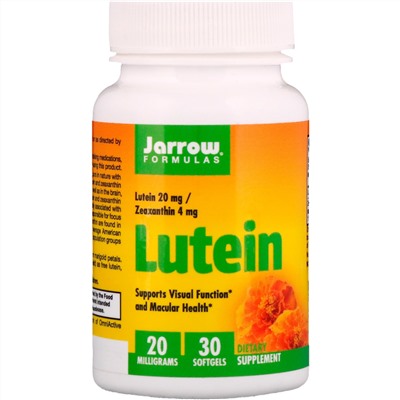 Jarrow Formulas, Лютеин, 20 мг, 30 мягких таблеток