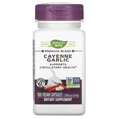 Nature's Way, Cayenne Garlic, 1,060 mg, 100 Vegan Capsules