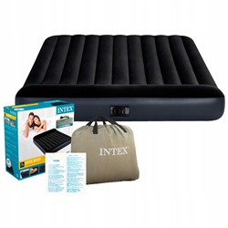 Intex. Кровать надувная DOWNY BED, (fiber-tech) встроенный ножной насос, 137x191x25см, ПВХ 108-061