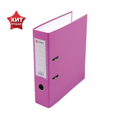 Папка-регистратор А4, 80 мм, PP Lamark, розовый, металлическая окантовка, карман, разобранный