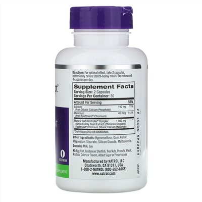 Natrol, Carb Intercept с Phase 2 Carb Controller, 1000 мг, 60 растительных капсул