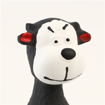 Игрушка пищащая для собак "Пёс-кегля", 14 см, чёрная/белая/бордовая