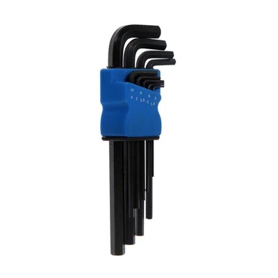 Набор ключей шестигранных ТУНДРА black, удлиненных, CrV, 1.5 - 10 мм, 9 шт.