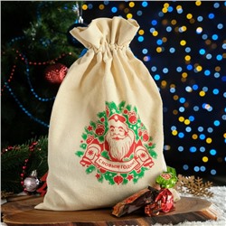 Новогодний подарок в мешке на двунитке "Дед Мороз в еловых ветках", 750 г