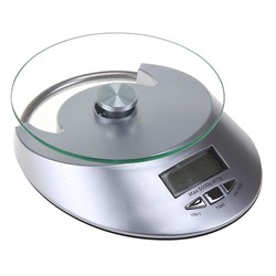 Весы электронные кухонные Luazon LVK-509 до 5 кг, встроенные часы