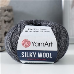 Пряжа "Silky Wool" 35% силк район, 65% мерино. вул 190м/25г (335 т.сёрый)
