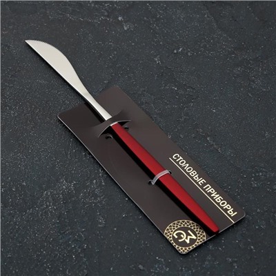 Нож столовый Magistro «Блинк», h=22 см, на подвесе, красная ручка, цвет металла серебряный