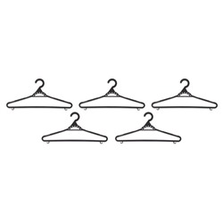 Набор вешалок-плечиков для одежды, размер 46-48, 5 шт, цвет чёрный