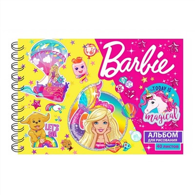 Центрум 90143 Barbie Альбом для рисования 40л. А4, на спирали, обложка мелованная 235г/м2