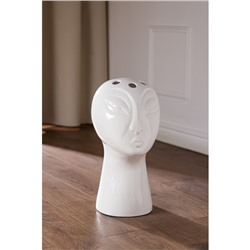 Ваза керамическая "Голова", напольная, 2 предмета, глянец, белая, 44 см