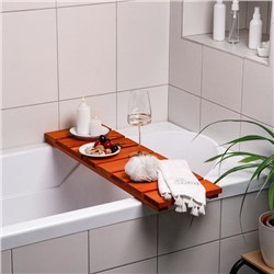 Полка для ванной комнаты деревянная "Натурал", накладная, светлая, 80×24×5 см