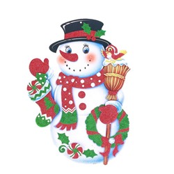Плакат "Снеговик в красном шарфе" блеск 26х39 см