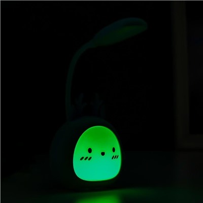 Лампа настольная с ночником 16450/1 LED 2Вт 3 режима АКБ USB нежно-зеленый 8,5х7х28 см