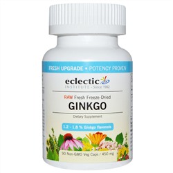 Eclectic Institute, Гинкго, 450 мг, 90 вегетарианских капсул без ГМО