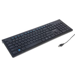 Клавиатура Smartbuy 206 Slim, проводная, мембранная, 104 клавиши, USB, черная